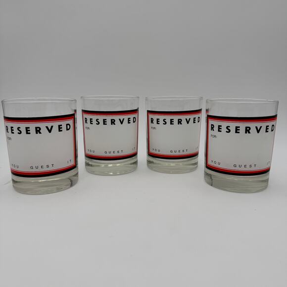 Vintage TASTESETTER Sigma DOF "RESERVED" You Guest It Glasses - Picture 1 of 9